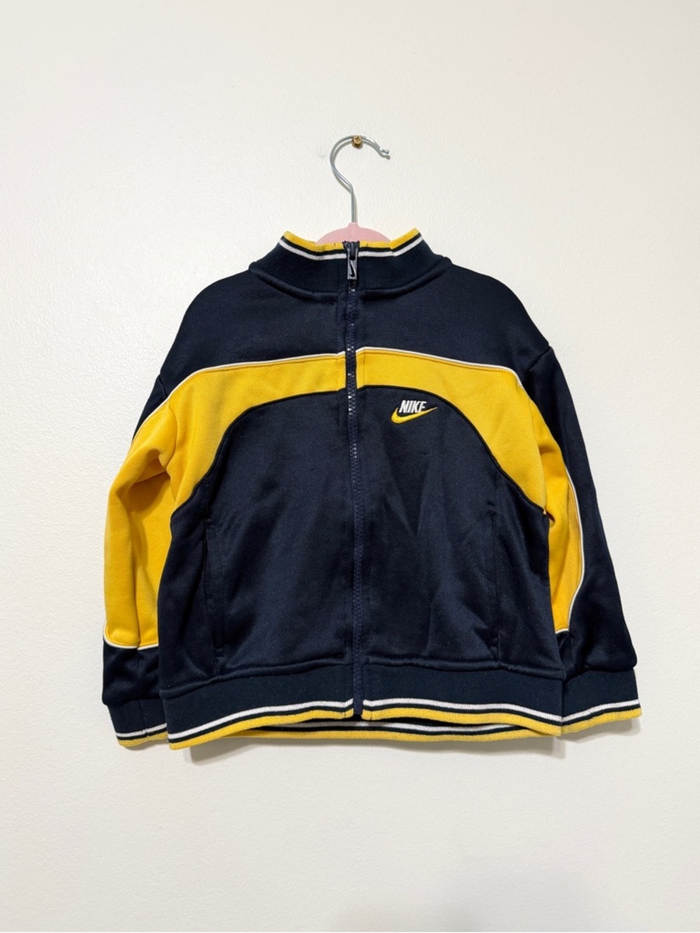 Nike Kid’s Vintage Full Zip Jacket 4T Boy’s Blue Yellow Y2K